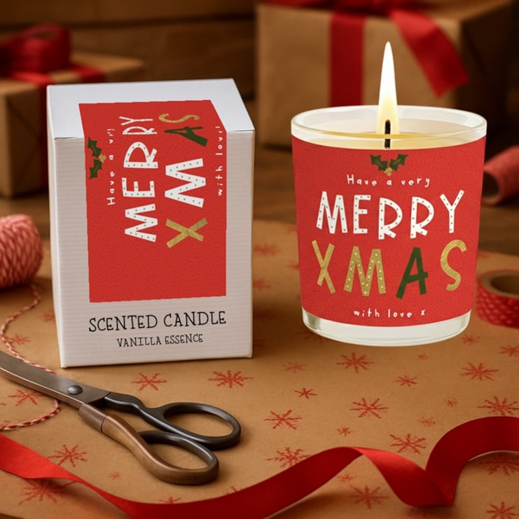 Vanilla Scented Christmas Candle - Have A Very Merry Xmas Vanilla Scented Christmas Candle - Have A Very Merry Xmas