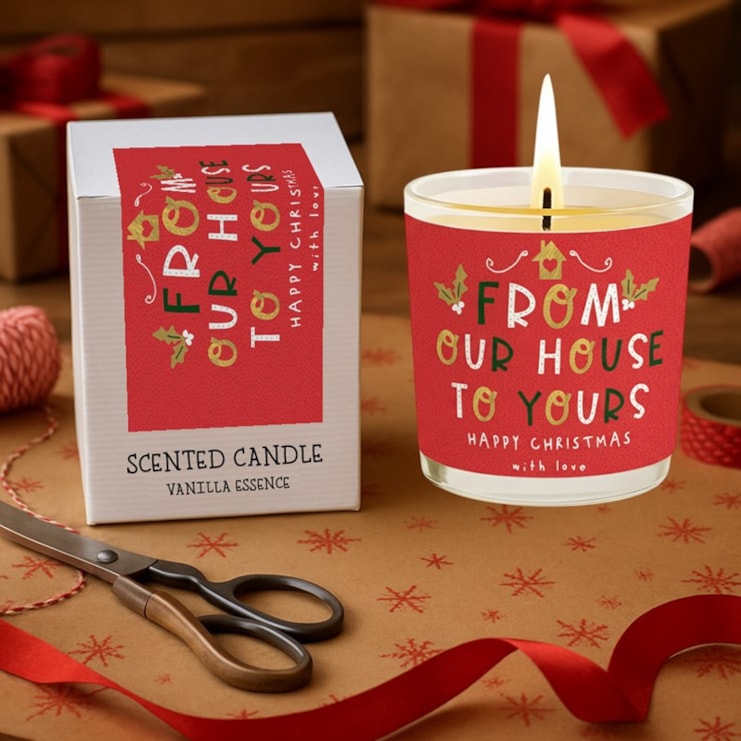 Vanilla Scented Christmas Candle - From Our House To Yours