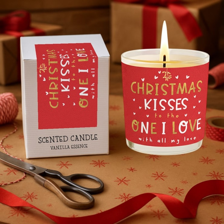 Vanilla Scented Christmas Candle - Christmas Kisses To The One I Love