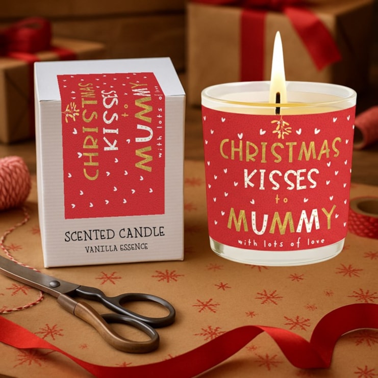 Vanilla Scented Christmas Candle - Christmas Kisses To Mummy Vanilla Scented Christmas Candle - Christmas Kisses To Mummy