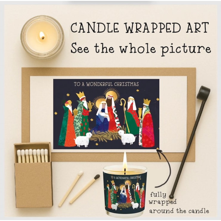 Vanilla Scented Christmas Candle - Navity Scene