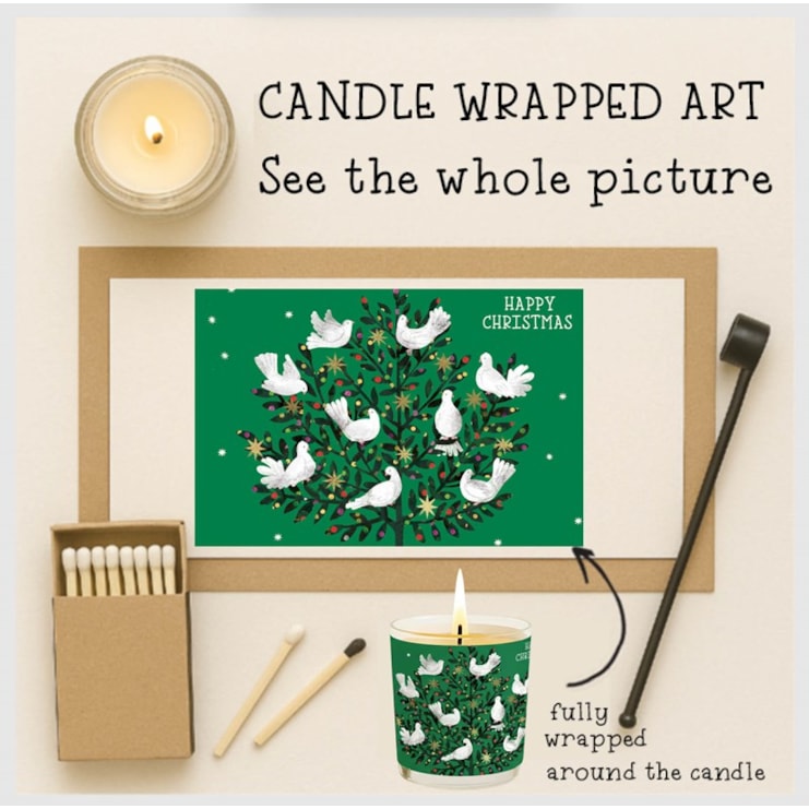 Vanilla Scented Christmas Candle - White Doves