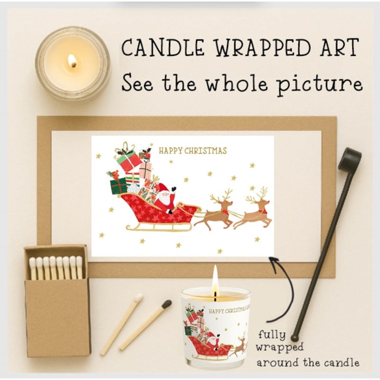 Vanilla Scented Christmas Candle - Grandma Santas Sleigh Vanilla Scented Christmas Candle - Grandma Santas Sleigh