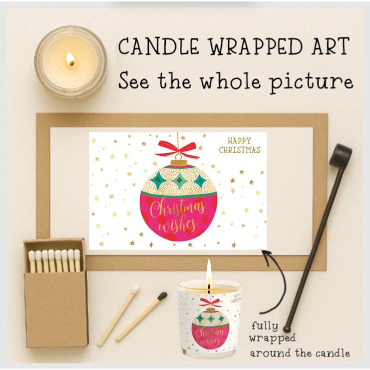 Vanilla Scented Christmas Candle - Christmas Wishes Bauble
