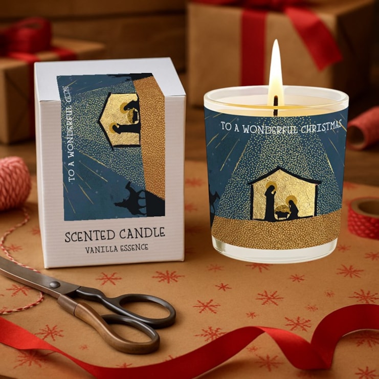 Vanilla Scented Christmas Candle - Nativity Scene Vanilla Scented Christmas Candle - Nativity Scene