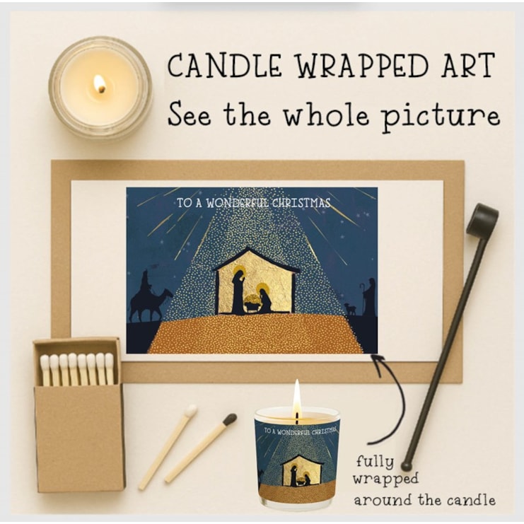 Vanilla Scented Christmas Candle - Nativity Scene