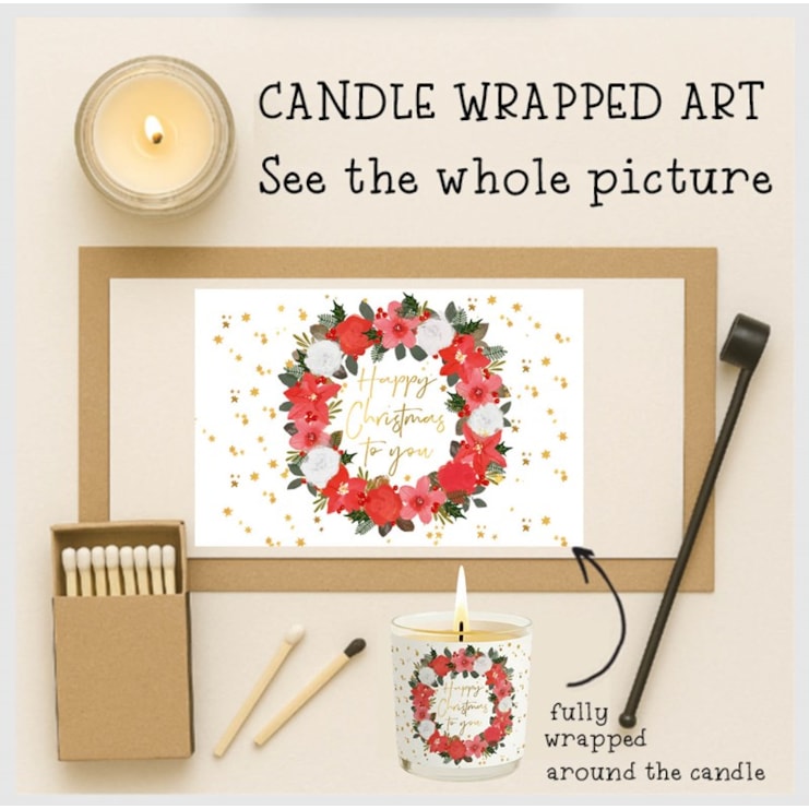 Vanilla Scented Christmas Candle - Christmas Wreath
