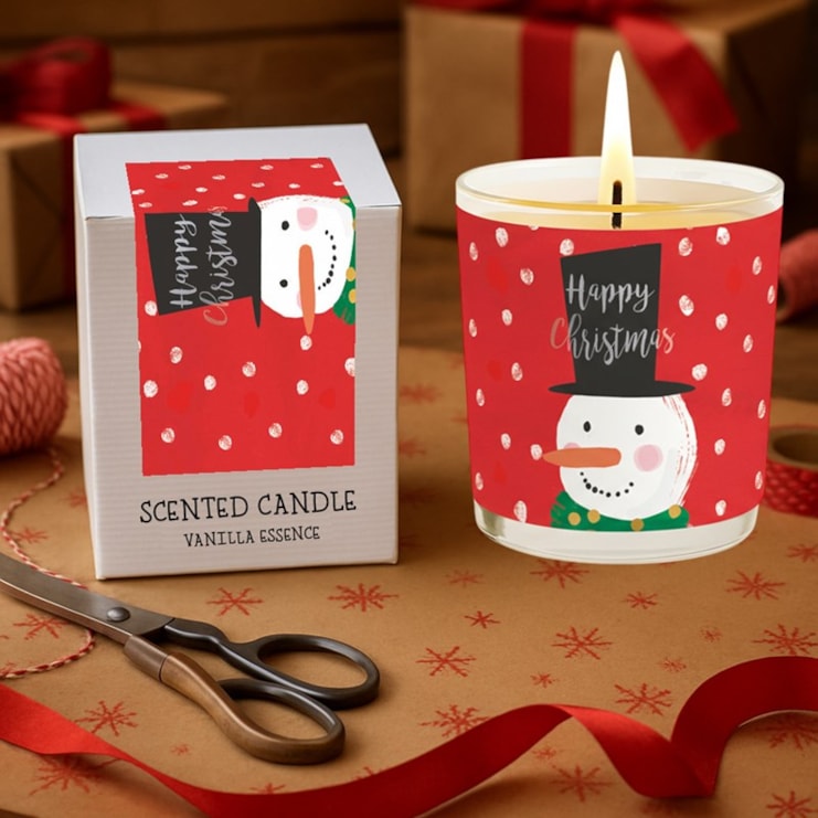 Vanilla Scented Christmas Candle - Snowman In A Top Hat
