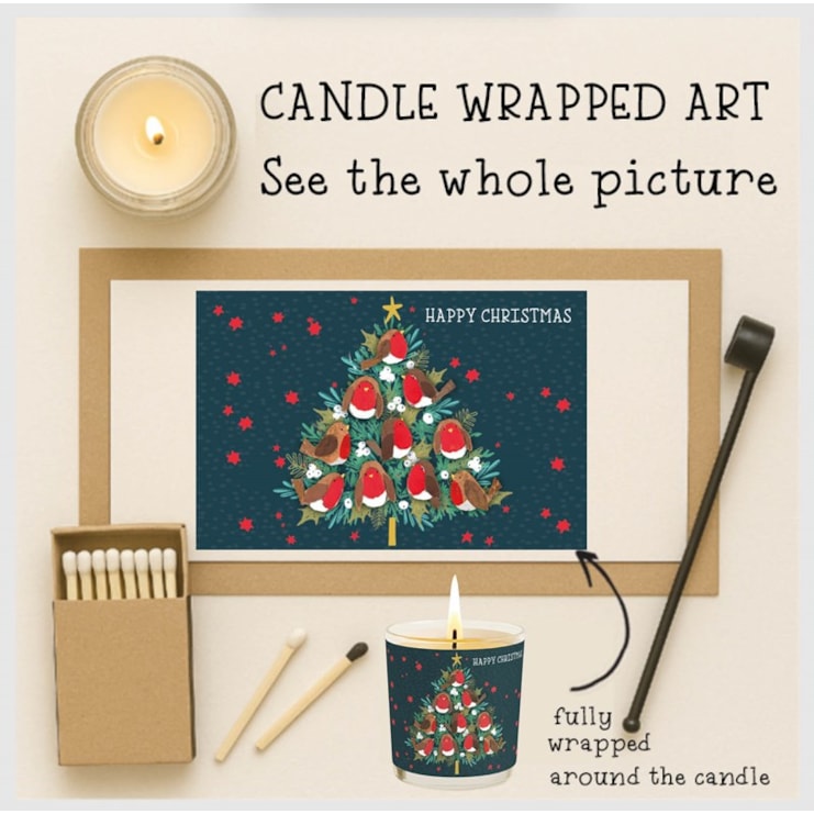 Vanilla Scented Christmas Candle - Robins In A Christmas Tree Vanilla Scented Christmas Candle - Robins In A Christmas Tree