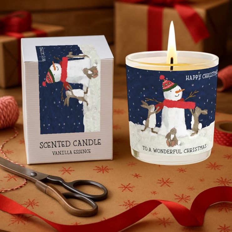 Vanilla Scented Christmas Candle - Snowman & Rabbits Vanilla Scented Christmas Candle - Snowman & Rabbits
