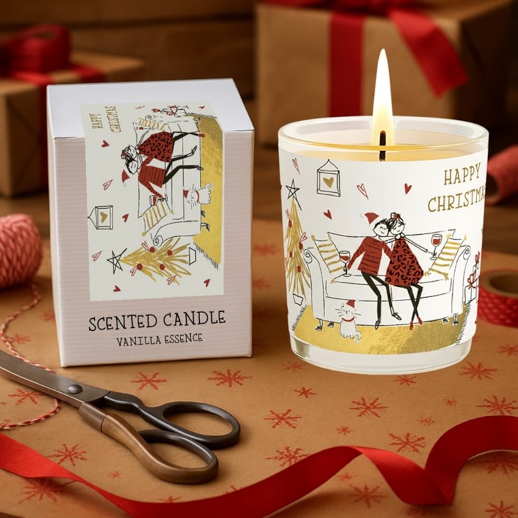 Vanilla Scented Christmas Candle - Couple On The Couch Vanilla Scented Christmas Candle - Couple On The Couch