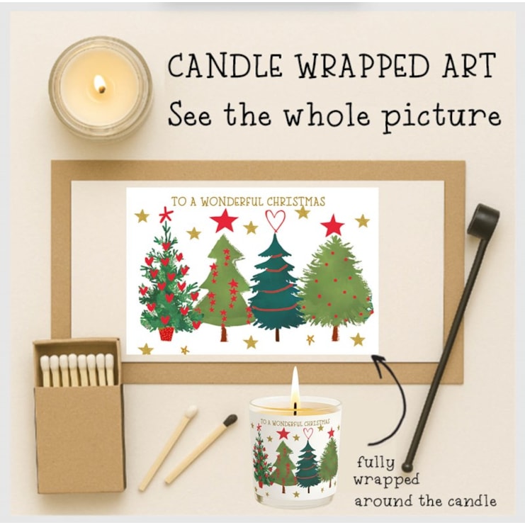 Vanilla Scented Christmas Candle - Christmas Trees