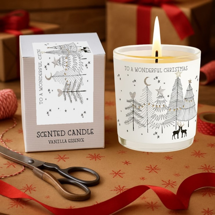 Vanilla Scented Christmas Candle - Reindeer In The Trees