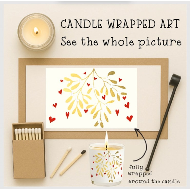 Vanilla Scented Christmas Candle - Gold Mistletoe