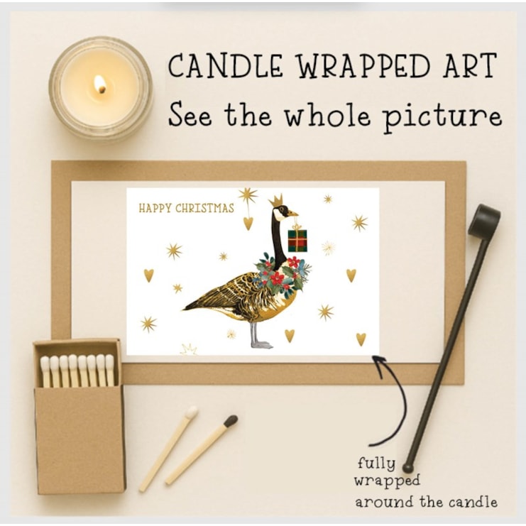 Vanilla Scented Christmas Candle - Christmas Goose With a Gift
