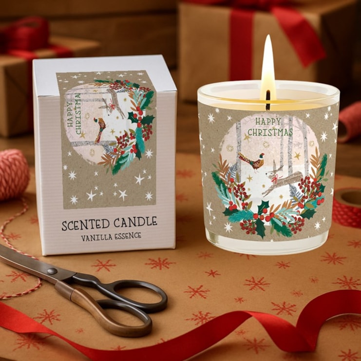 Vanilla Scented Christmas Candle - Animals In A Snowy Woodland Vanilla Scented Christmas Candle - Animals In A Snowy Woodland