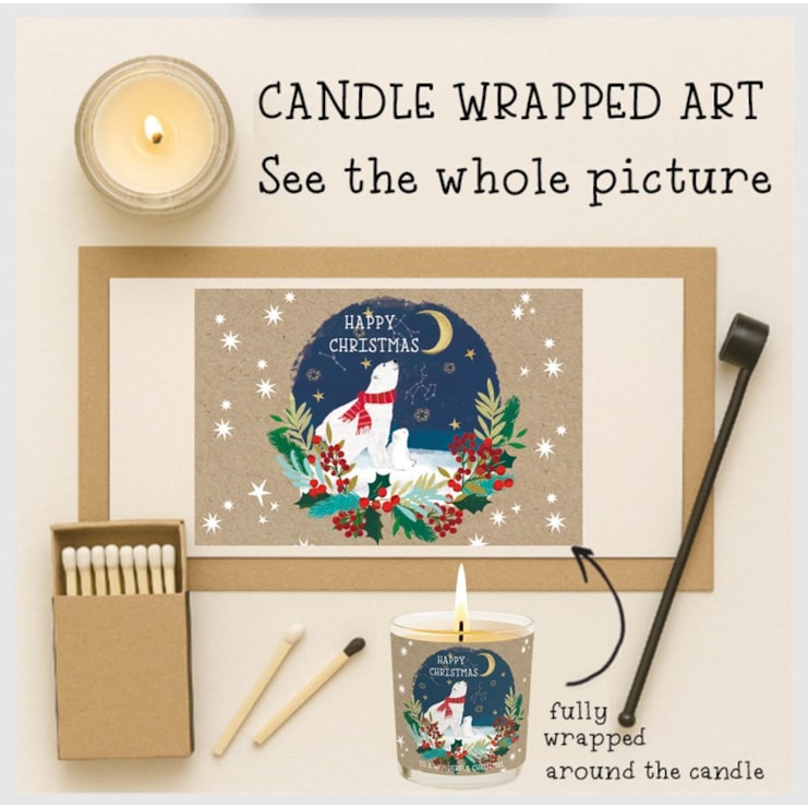 Vanilla Scented Christmas Candle - Polar Bears