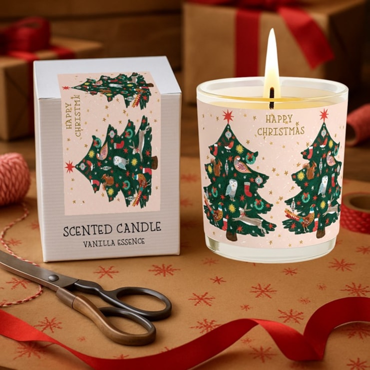 Vanilla Scented Christmas Candle - Christmas Trees