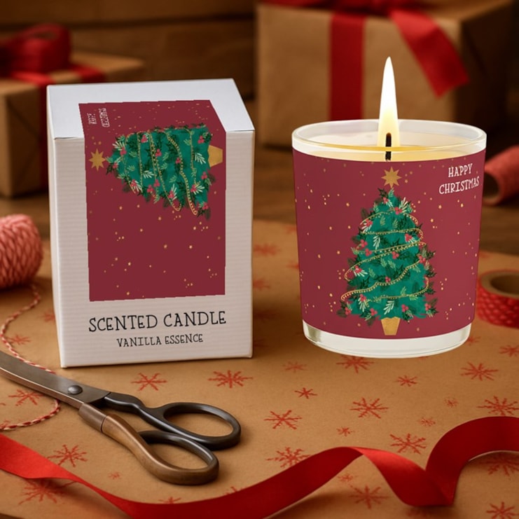Vanilla Scented Christmas Candle - Christmas Tree