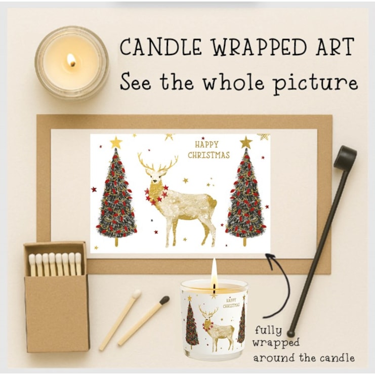 Vanilla Scented Christmas Candle - Reindeer & Christmas Trees Vanilla Scented Christmas Candle - Reindeer & Christmas Trees