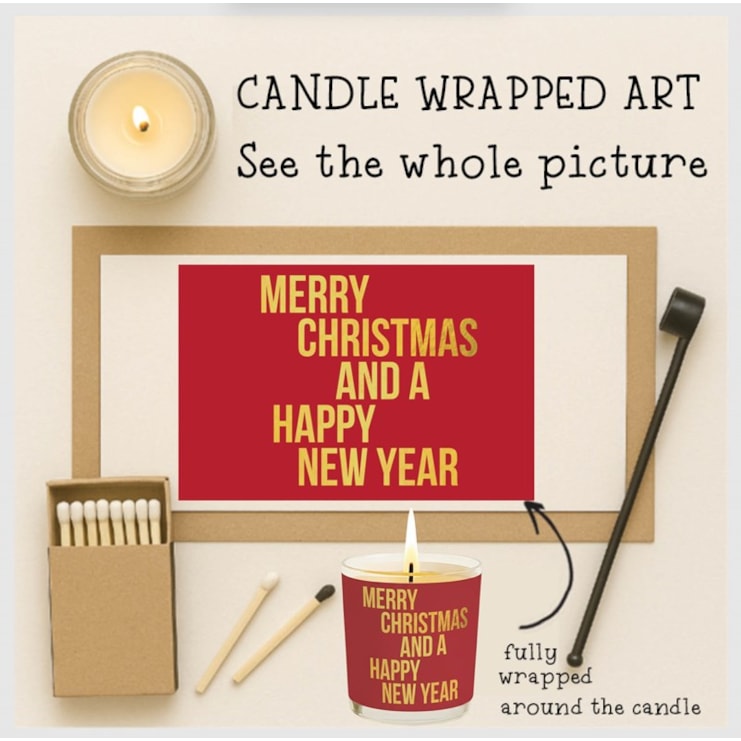 Vanilla Scented Christmas Candle - Merry Christmas And A Happy New Year