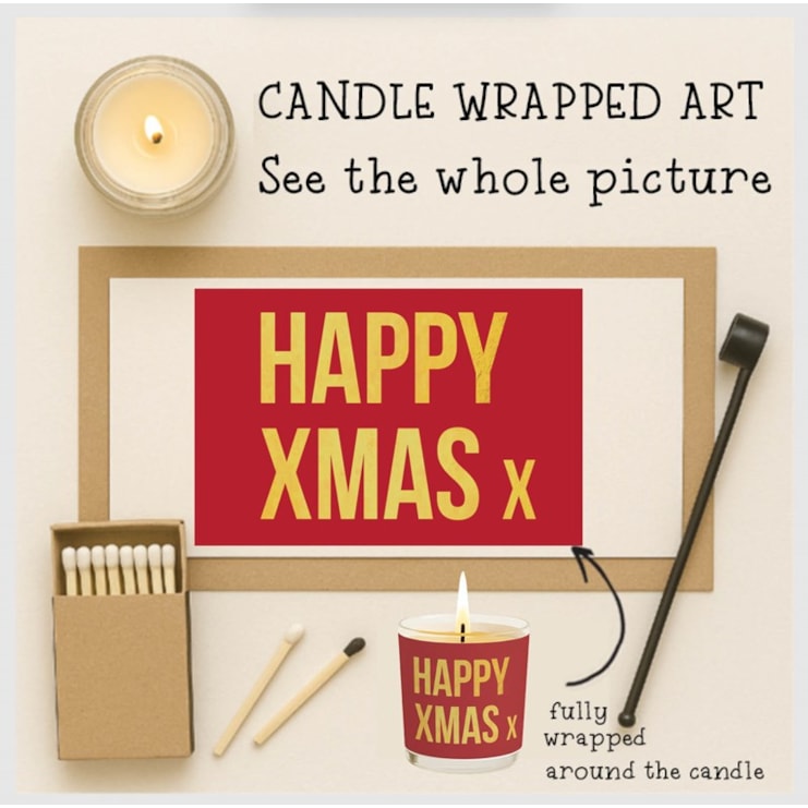 Vanilla Scented Christmas Candle - Happy Xmas