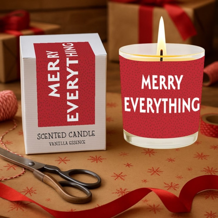 Vanilla Scented Christmas Candle - Merry Everything Vanilla Scented Christmas Candle - Merry Everything