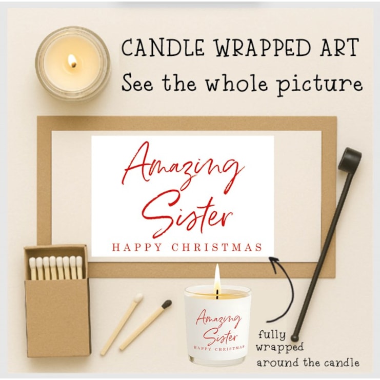 Vanilla Scented Christmas Candle - Amazing Sister