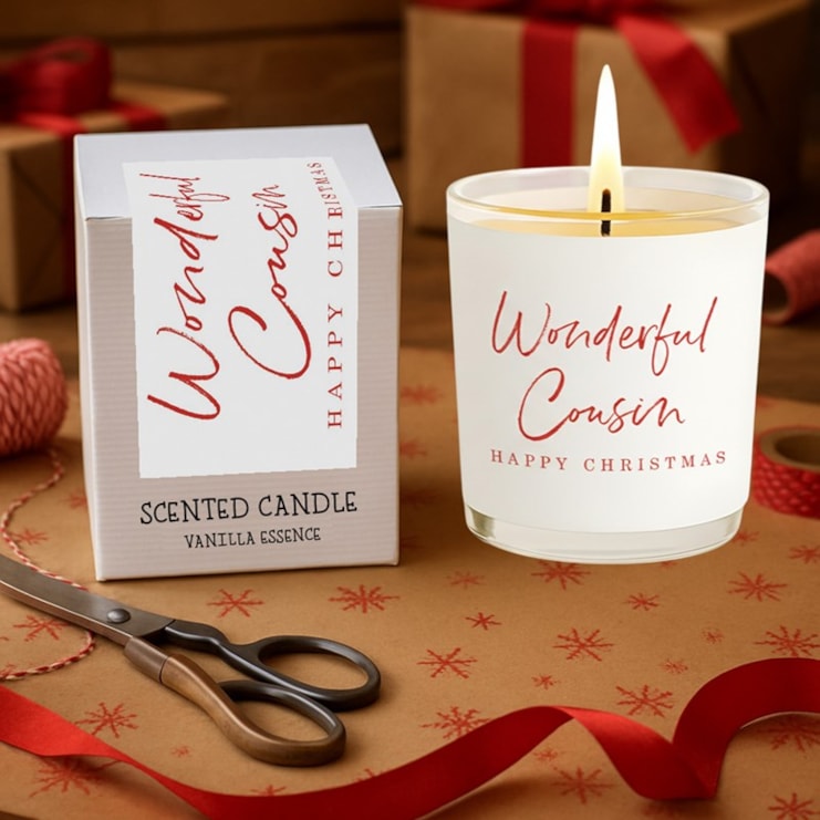Vanilla Scented Christmas Candle - Wonderful Cousin