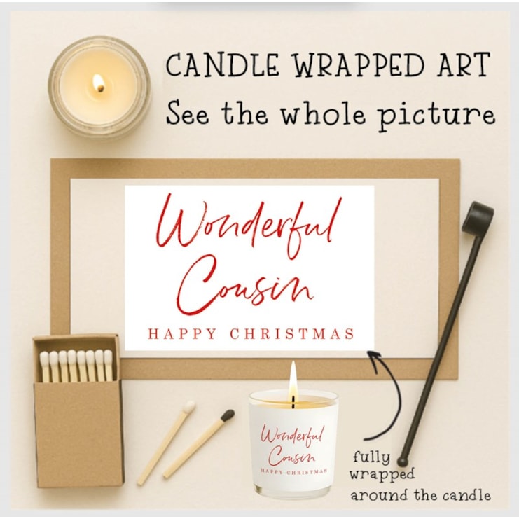 Vanilla Scented Christmas Candle - Wonderful Cousin