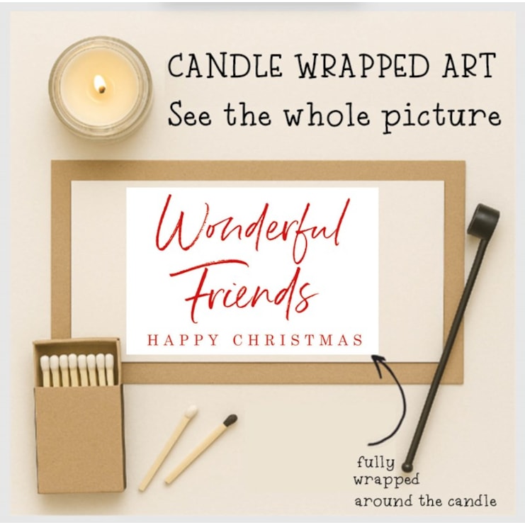 Vanilla Scented Christmas Candle - Wonderful Friends Vanilla Scented Christmas Candle - Wonderful Friends