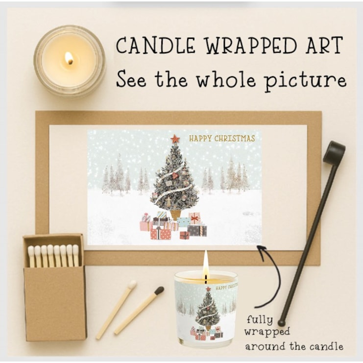 Vanilla Scented Christmas Candle - Snowy Christmas Tree