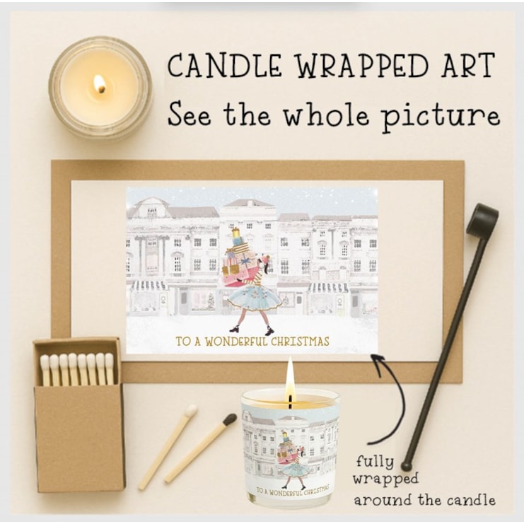 Vanilla Scented Christmas Candle - Lady With Stacks Of Presents Vanilla Scented Christmas Candle - Lady With Stacks Of Presents