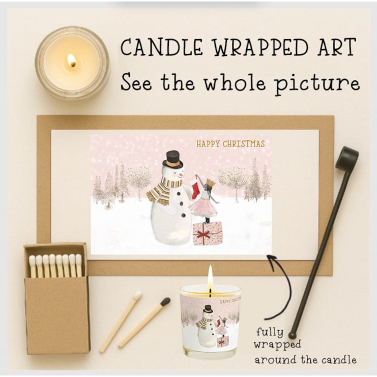 Vanilla Scented Christmas Candle - Snowman And Girl