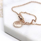 Rose gold plated fine chain and crystal star bracelet