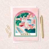 Birthday Card - Birthday Wishes Coastal Scene