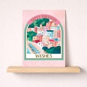 Birthday Card - Birthday Wishes Coastal Scene