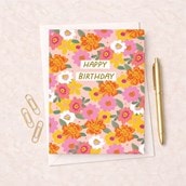 Birthday Card - Birthday Floral Print