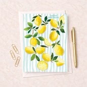 Birthday Card - Candy Stripe Lemons
