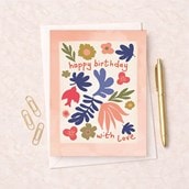 Birthday Card - Floral Pattern With Love Birthday Card - Floral Pattern With Love