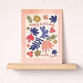 Birthday Card - Floral Pattern With Love Birthday Card - Floral Pattern With Love