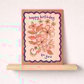 Birthday Card - Red Flowers Birthday Card - Red Flowers