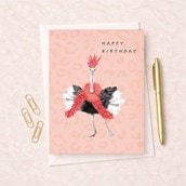 Birthday Card - Ostrich Birthday Card - Ostrich