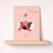 Birthday Card -  Ostrich