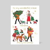 Personalised Christmas Card - Christmas Tree & Gift Shopping Personalised Christmas Card - Christmas Tree & Gift Shopping