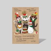 Personalised Christmas Card - Christmas Cats Personalised Christmas Card - Christmas Cats
