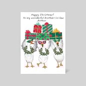 Personalised Christmas Card - Geese With Christmas Presents Personalised Christmas Card - Geese With Christmas Presents