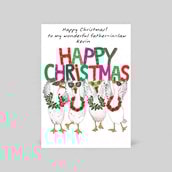 Personalised Christmas Card - Happy Christmas Geese Personalised Christmas Card - Happy Christmas Geese