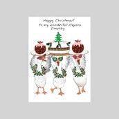 Personalised Christmas Card - Christmas Puddings