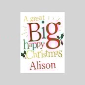 Personalised Christmas Card - Big Happy Christmas Personalised Christmas Card - Big Happy Christmas